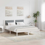 Vidaxl bedframe met gevoerd hoofdgedeelte lichtgrijs 160 x 200 cm