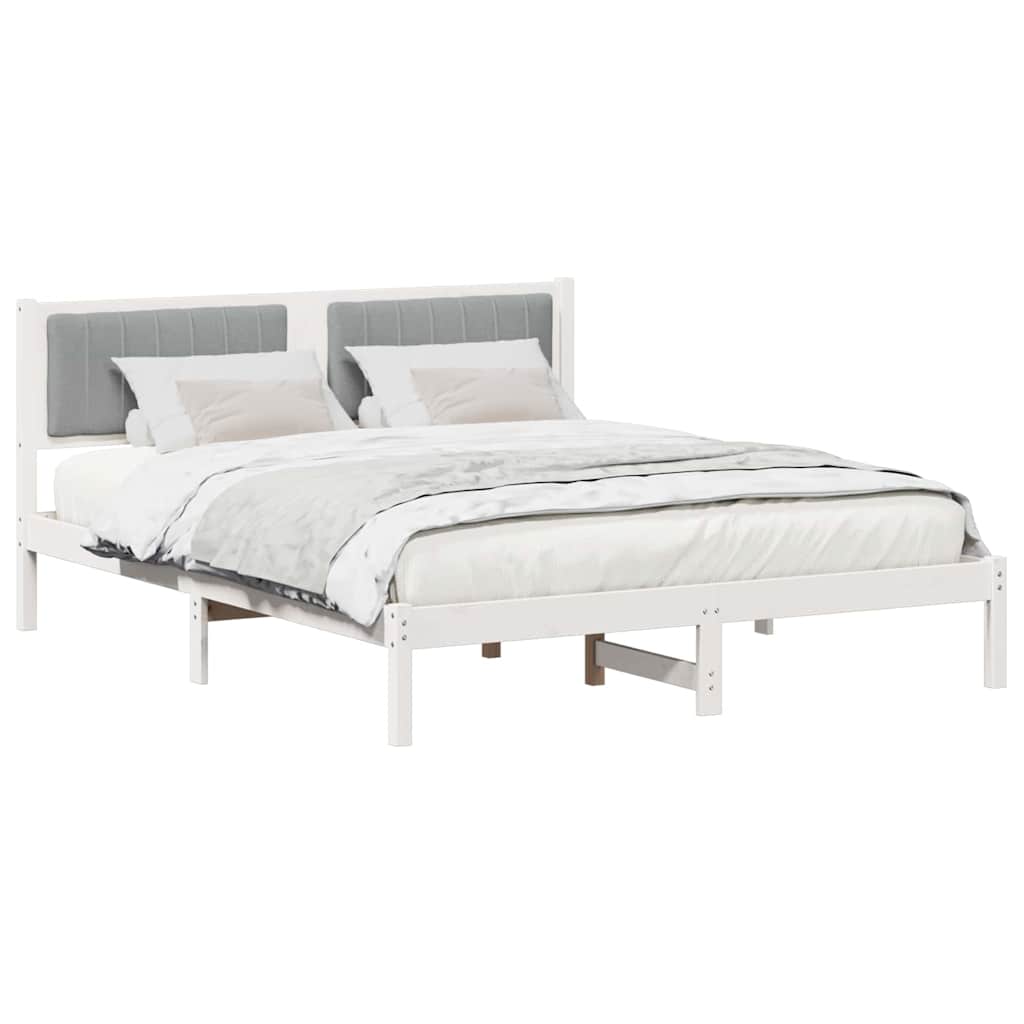 Vidaxl bedframe met gevoerd hoofdgedeelte lichtgrijs 160 x 200 cm