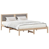 Vidaxl bedframe met gevoerd hoofdgedeelte taupe 150 x 200 cm