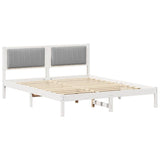 Vidaxl bedframe met gevoerd hoofdgedeelte lichtgrijs 150 x 200 cm