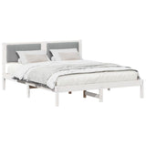 Vidaxl bedframe met gevoerd hoofdgedeelte lichtgrijs 150 x 200 cm