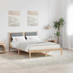 Vidaxl bedframe met gevoerd hoofdgedeelte lichtgrijs 140 x 200 cm