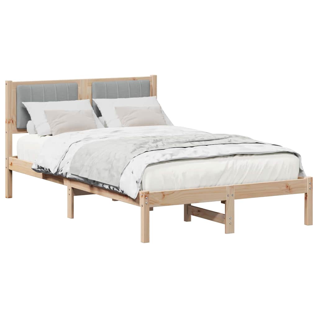 Vidaxl bedframe met gevoerd hoofdgedeelte lichtgrijs 120 x 200 cm