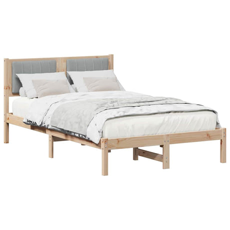 Vidaxl bedframe met gevoerd hoofdgedeelte lichtgrijs 120 x 200 cm
