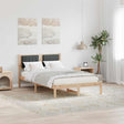 Vidaxl bedframe met gevoerd hoofdgedeelte donkergrijs 120 x 200 cm