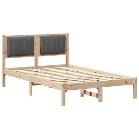 Vidaxl bedframe met gevoerd hoofdgedeelte donkergrijs 120 x 200 cm