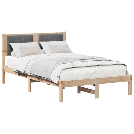 Vidaxl bedframe met gevoerd hoofdgedeelte donkergrijs 120 x 200 cm