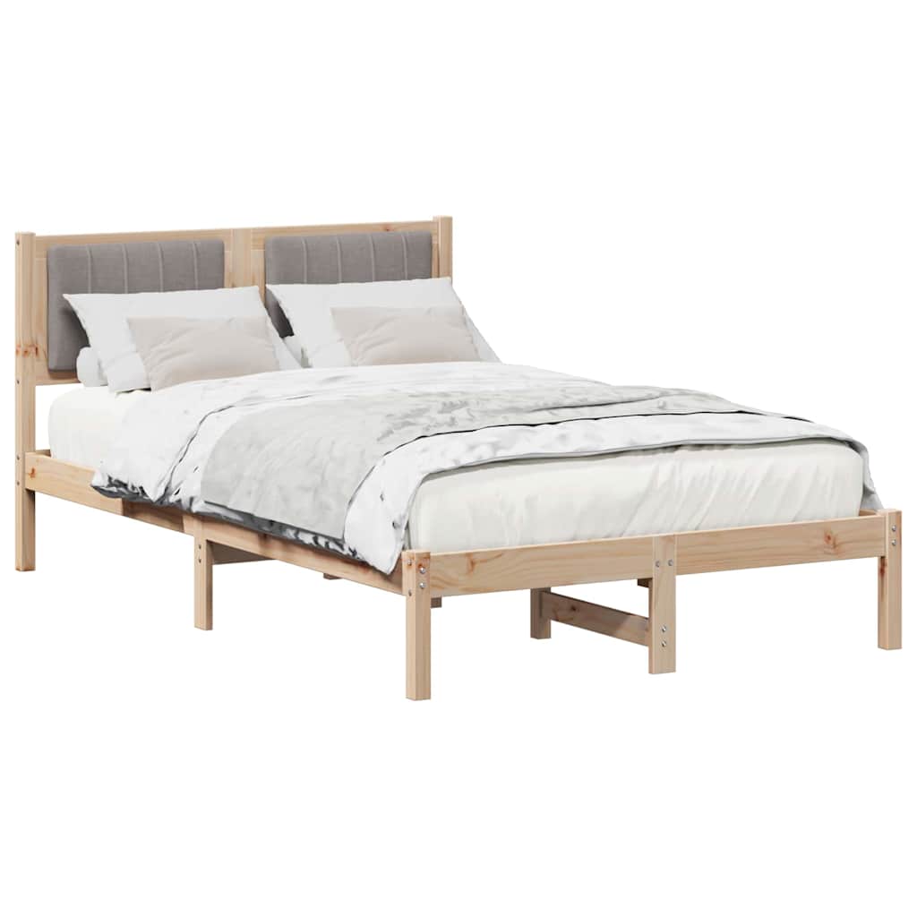 Vidaxl bedframe met gevoerd hoofdgedeelte taupe 120 x 200 cm