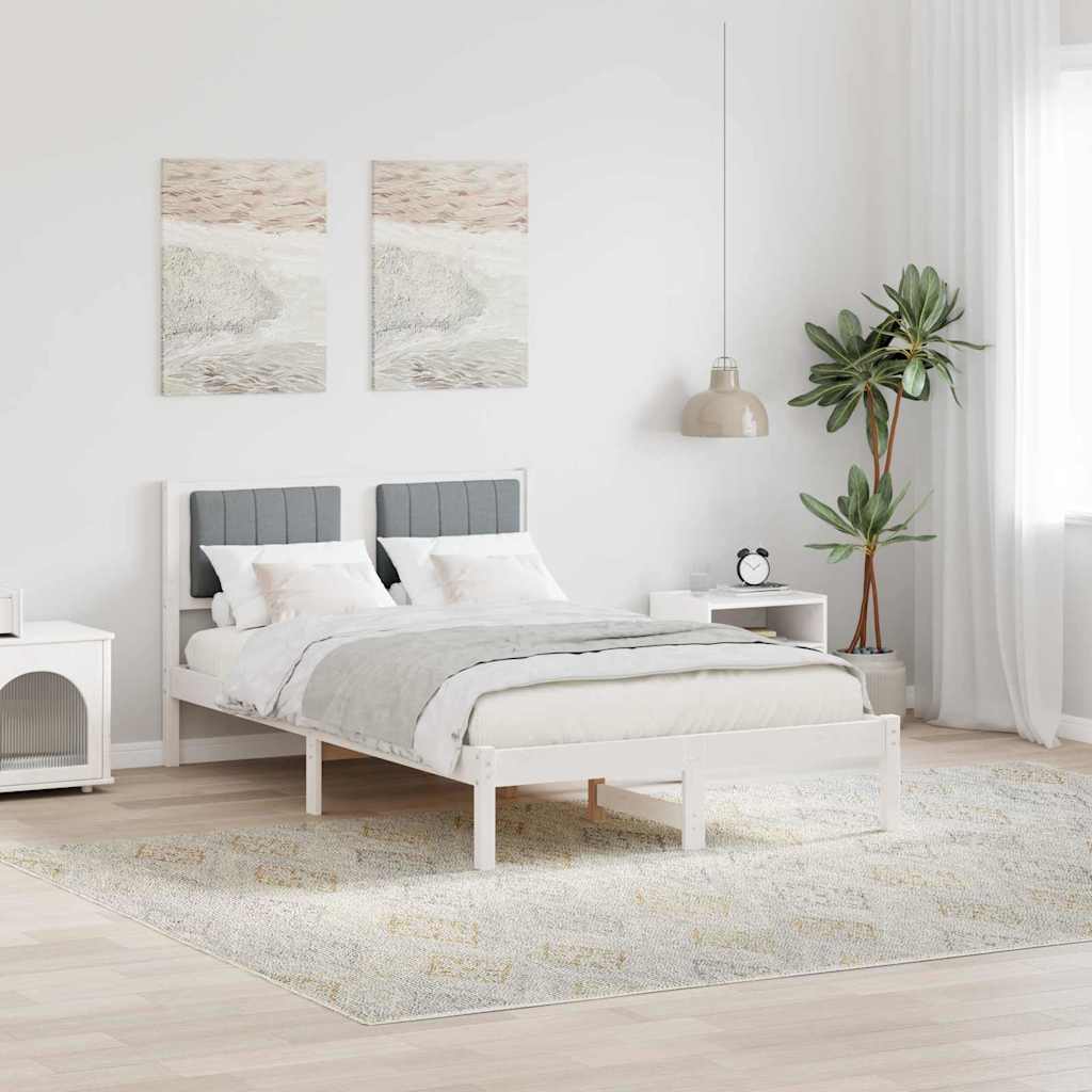 Vidaxl bedframe met gevoerd hoofdgedeelte lichtgrijs 120 x 200 cm