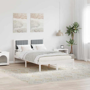 Vidaxl bedframe met gevoerd hoofdgedeelte lichtgrijs 120 x 200 cm
