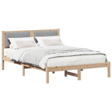 Vidaxl bedframe met gevoerd hoofdgedeelte lichtgrijs 135 x 190 cm
