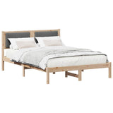 Vidaxl bedframe met gevoerd hoofdgedeelte donkergrijs 135 x 190 cm