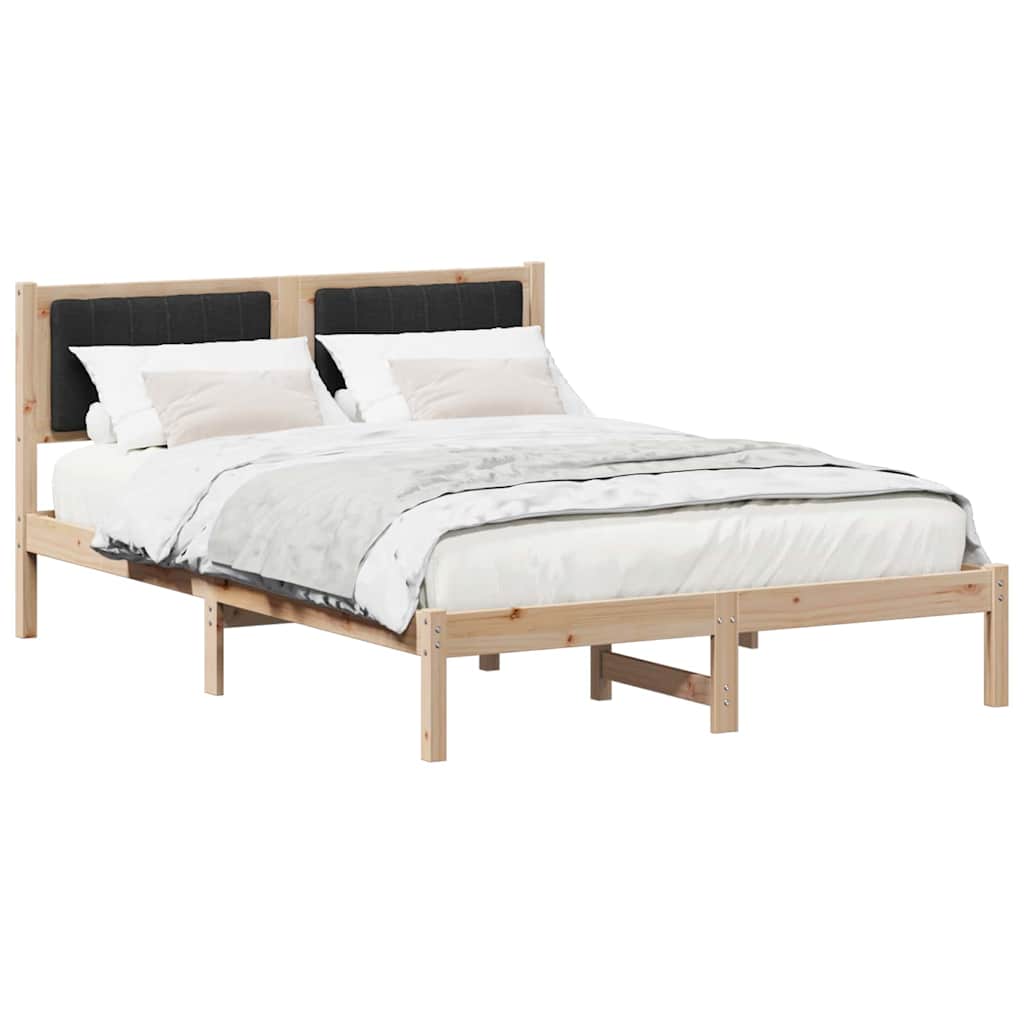 Vidaxl bedframe met gevoerd hoofdgedeelte zwart 135 x 190 cm