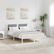 Vidaxl bedframe met gevoerd hoofdgedeelte lichtgrijs 135 x 190 cm