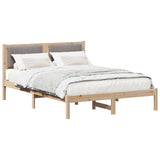 Vidaxl bedframe met gevoerd hoofdgedeelte taupe 120 x 190 cm