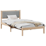 Vidaxl bedframe met gevoerd hoofdgedeelte lichtgrijs 100 x 200 cm