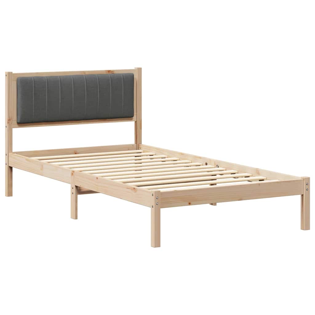 Vidaxl bedframe met gevoerd hoofdgedeelte donkergrijs 100 x 200 cm