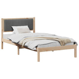 Vidaxl bedframe met gevoerd hoofdgedeelte donkergrijs 100 x 200 cm