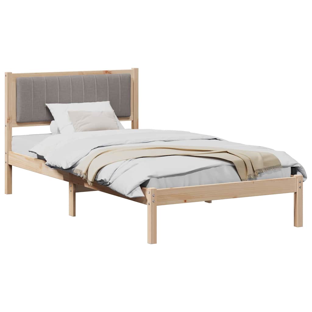Vidaxl bedframe met gevoerd hoofdgedeelte taupe 100 x 200 cm