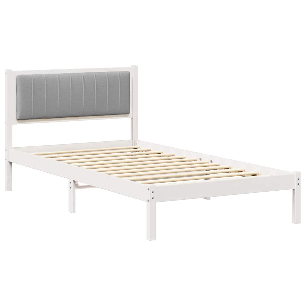 Vidaxl bedframe met gevoerd hoofdgedeelte lichtgrijs 100 x 200 cm