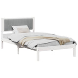 Vidaxl bedframe met gevoerd hoofdgedeelte lichtgrijs 100 x 200 cm