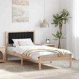 Vidaxl bedframe met gevoerd hoofdgedeelte zwart 90 x 200 cm