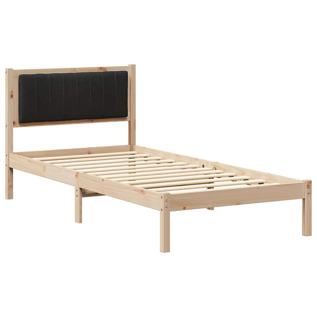 Vidaxl bedframe met gevoerd hoofdgedeelte zwart 90 x 200 cm