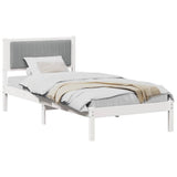 Vidaxl bedframe met gevoerd hoofdgedeelte lichtgrijs 90 x 200 cm