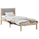 Vidaxl bedframe met gevoerd hoofdgedeelte lichtgrijs 80 x 200 cm