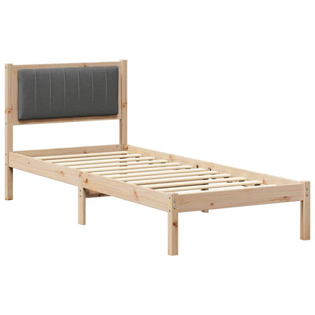 Vidaxl bedframe met gevoerd hoofdgedeelte donkergrijs 80 x 200 cm
