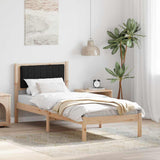 Vidaxl bedframe met gevoerd hoofdgedeelte zwart 80 x 200 cm