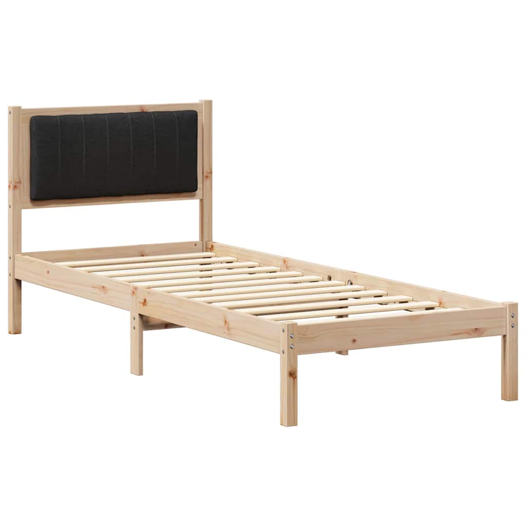 Vidaxl bedframe met gevoerd hoofdgedeelte zwart 80 x 200 cm
