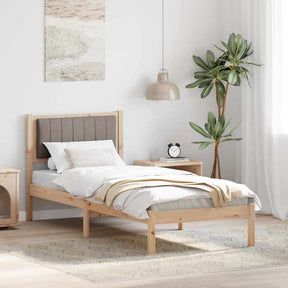 Vidaxl bedframe met gevoerd hoofdgedeelte taupe 80 x 200 cm