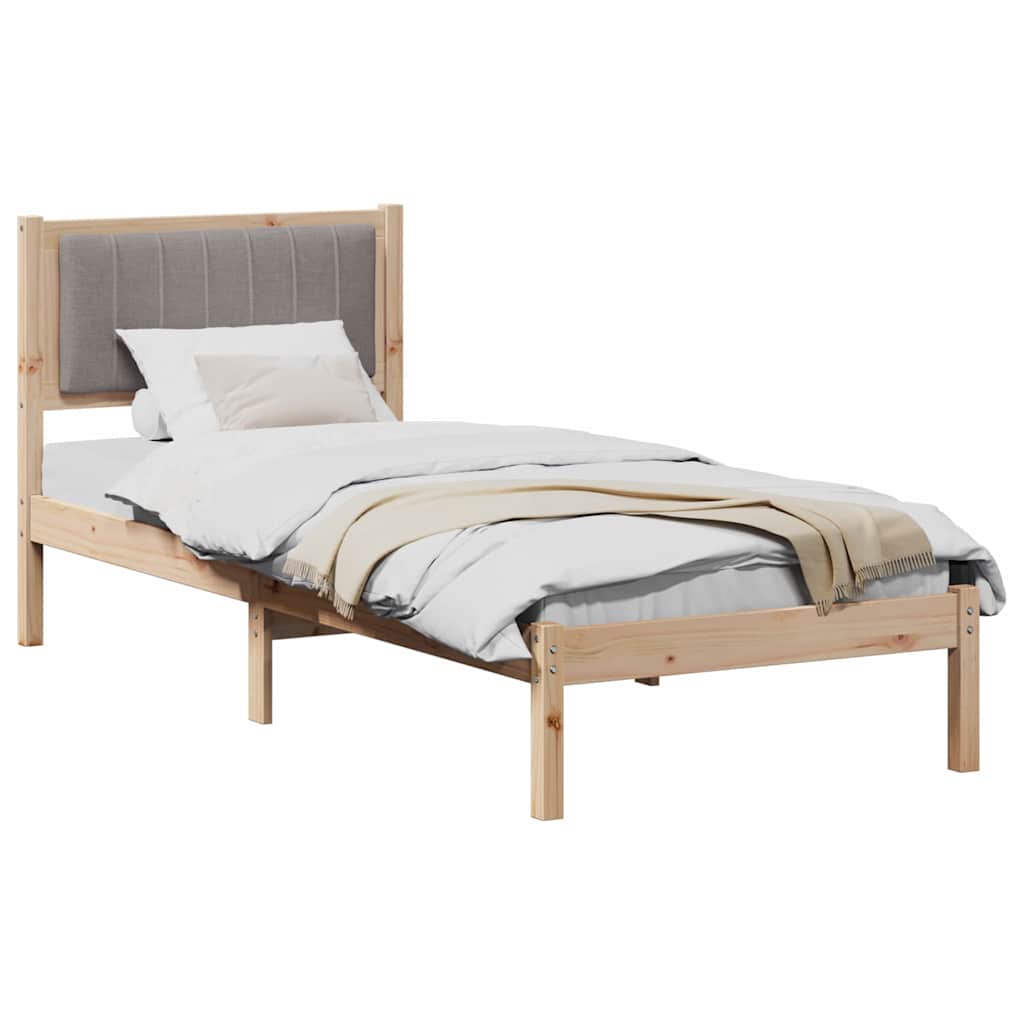 Vidaxl bedframe met gevoerd hoofdgedeelte taupe 80 x 200 cm