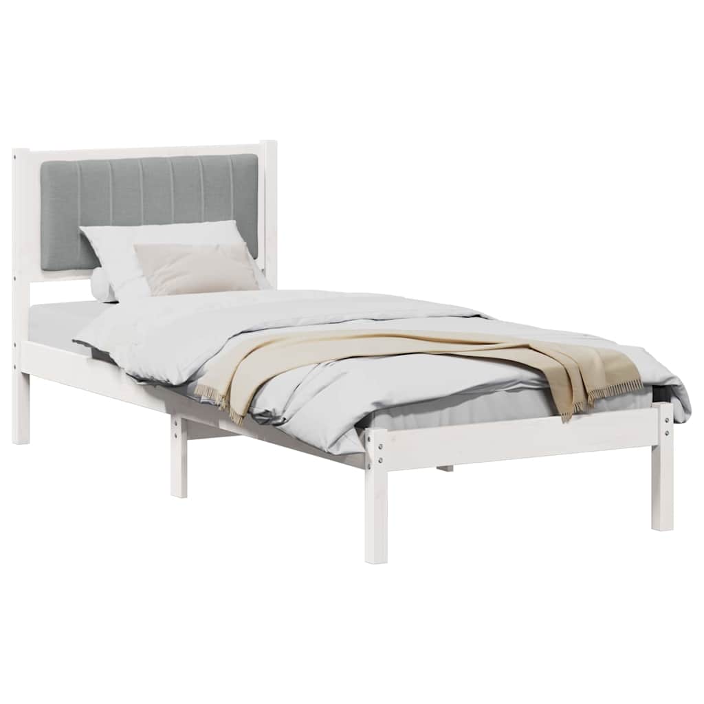 Vidaxl bedframe met gevoerd hoofdgedeelte lichtgrijs 80 x 200 cm