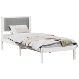 Vidaxl bedframe met gevoerd hoofdgedeelte lichtgrijs 80 x 200 cm