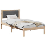 Vidaxl bedframe met gevoerd hoofdgedeelte donkergrijs 90 x 190 cm
