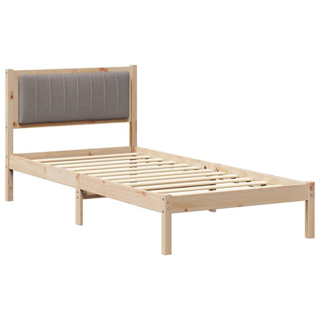 Vidaxl bedframe met gevoerd hoofdgedeelte taupe 90 x 190 cm