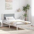 Vidaxl bedframe met gevoerd hoofdgedeelte lichtgrijs 90 x 190 cm