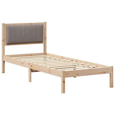 Vidaxl bedframe met gevoerd hoofdgedeelte taupe 75 x 190 cm