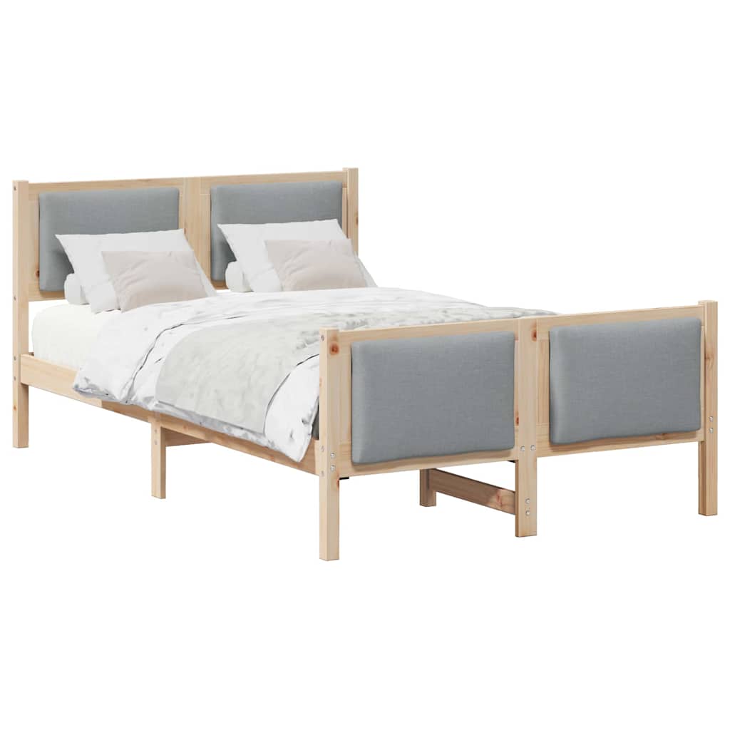 Vidaxl bedframe met hoofdeinde lichtgrijs 120 x 200 cm stof