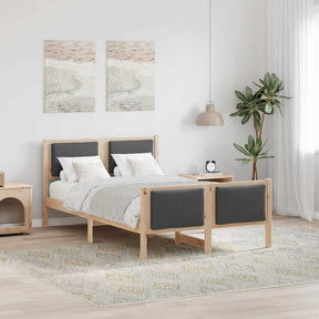 Vidaxl bedframe met hoofdeinde donkergrijs 120 x 200 cm stof