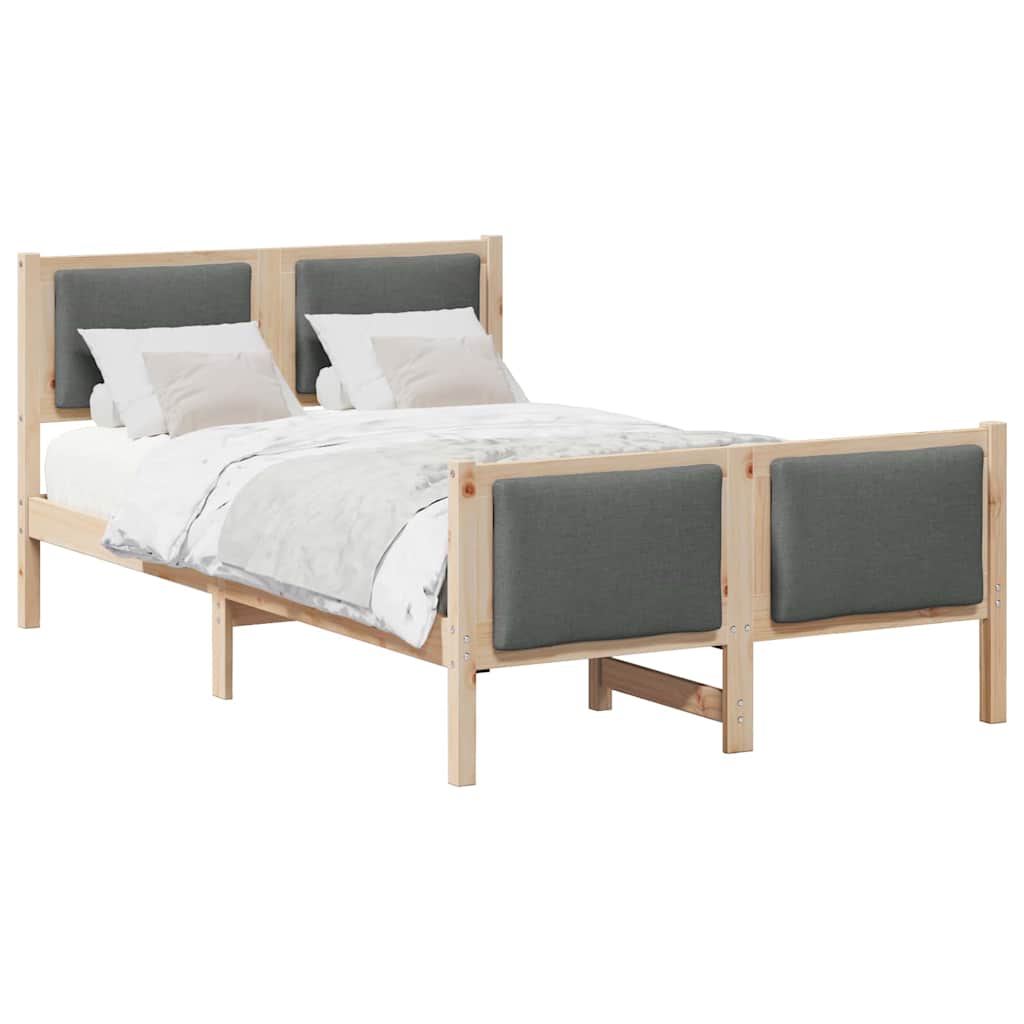 Vidaxl bedframe met hoofdeinde donkergrijs 120 x 200 cm stof