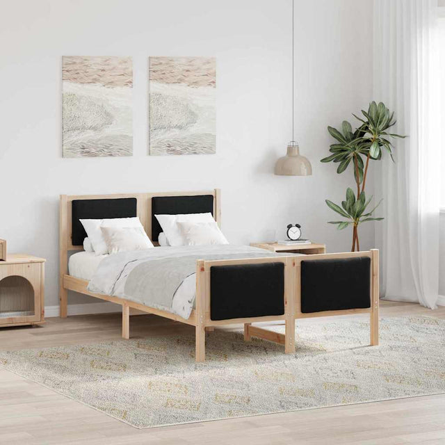 Vidaxl bedframe met hoofdeinde zwart 120 x 200 cm stof