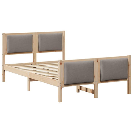 Vidaxl bedframe met hoofdeinde taupe 120 x 200 cm stof
