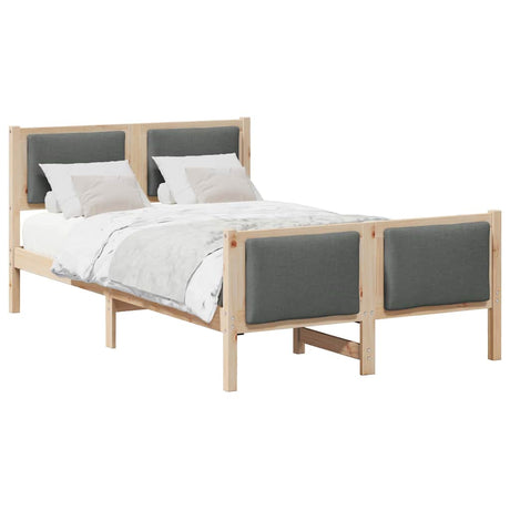 Vidaxl bedframe met hoofdeinde donkergrijs 120 x 190 cm stof