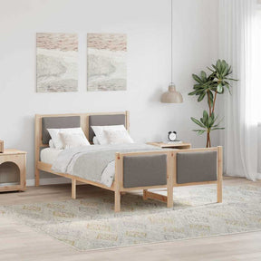 Vidaxl bedframe met hoofdeinde taupe 120 x 190 cm stof