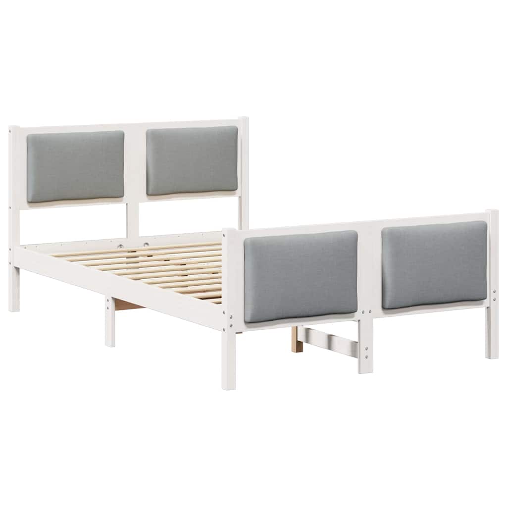 Vidaxl bedframe met hoofdeinde lichtgrijs 120 x 190 cm stof