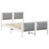 Vidaxl bedframe met hoofdeinde lichtgrijs 120 x 190 cm stof