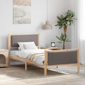 Vidaxl bedframe met hoofdeinde taupe 100 x 200 cm stof